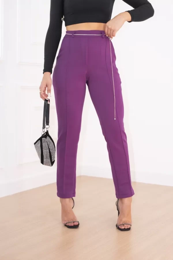 Calça de luxo  Lady Griffe Roxo